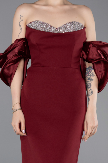Вечерние Платья Длинный Бордовый ABU6204