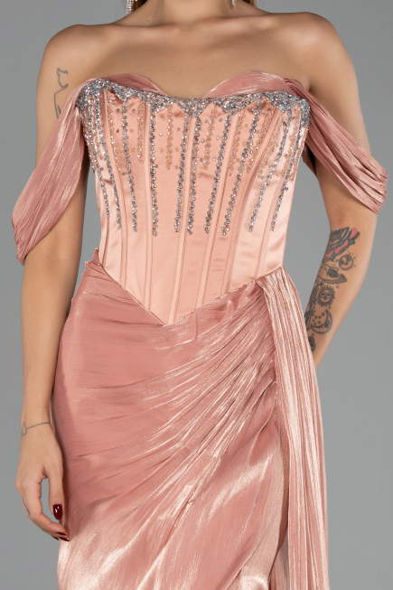 Вечерние Платья Длинный Сифон Лососевый ABU6496