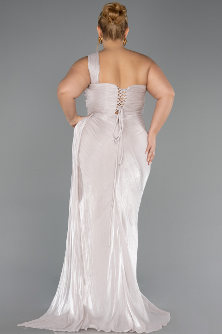 Abendkleid in Übergröße Lang Chiffon Nerzbraun ABU6631