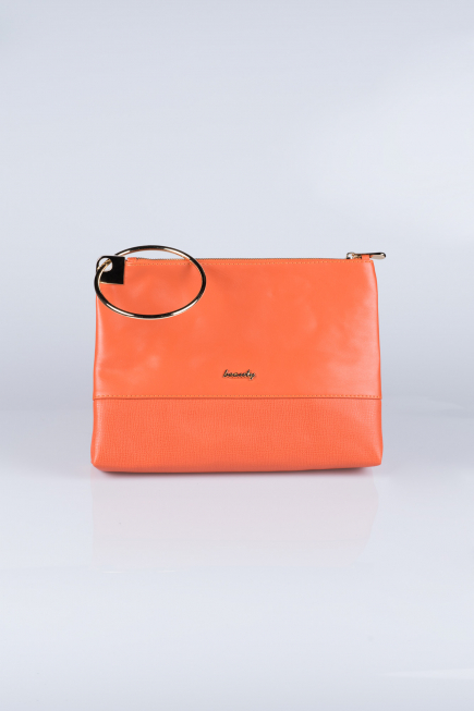 Orange Deri Abiye Cluth Çanta V124