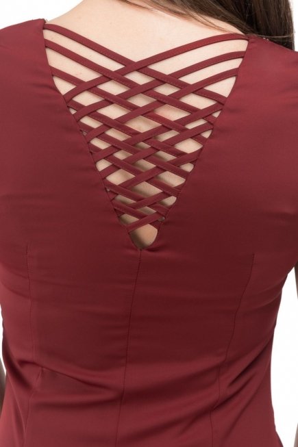 Bordo Gece Elbisesi N97190